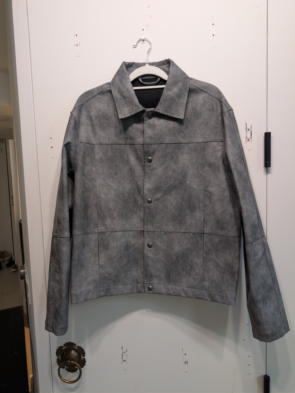 Zara Men's Grey Suede-Style Button Jacket